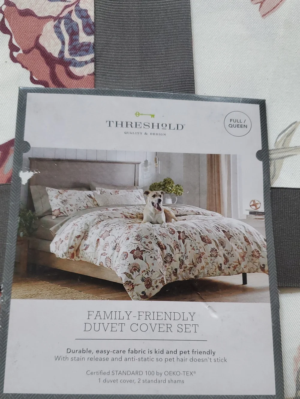 New Threshold Floral Duvet Cream/Rose/Mauve Full/Queen w/Shams